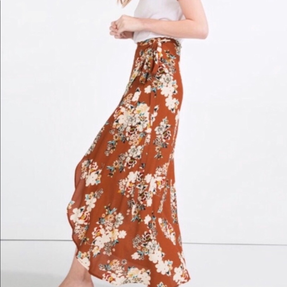 Zara Floral Wrap Skirt